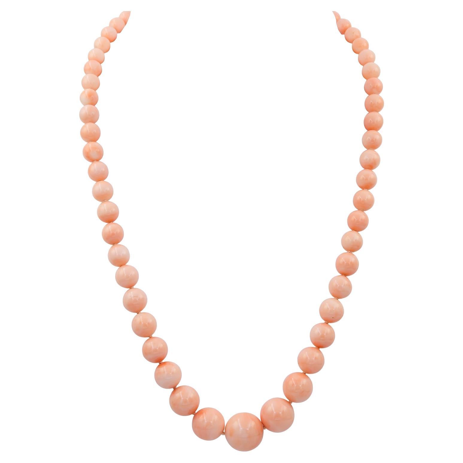 Natural Coral Bead Riviera Necklace