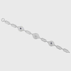 Angel Skin Quartz Sapphire Diamond White Gold Filagree Bracelet