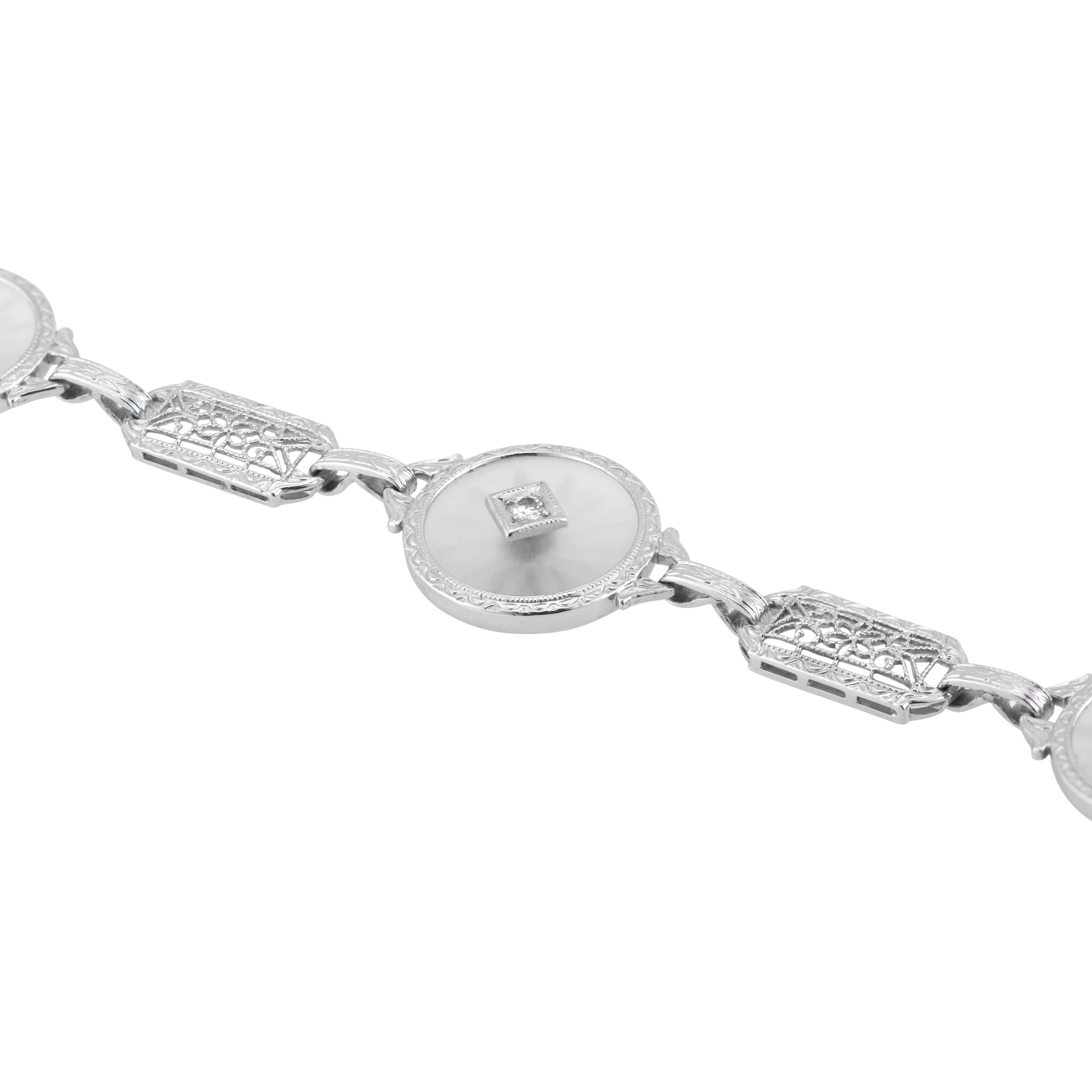 white gold quartz bracelet