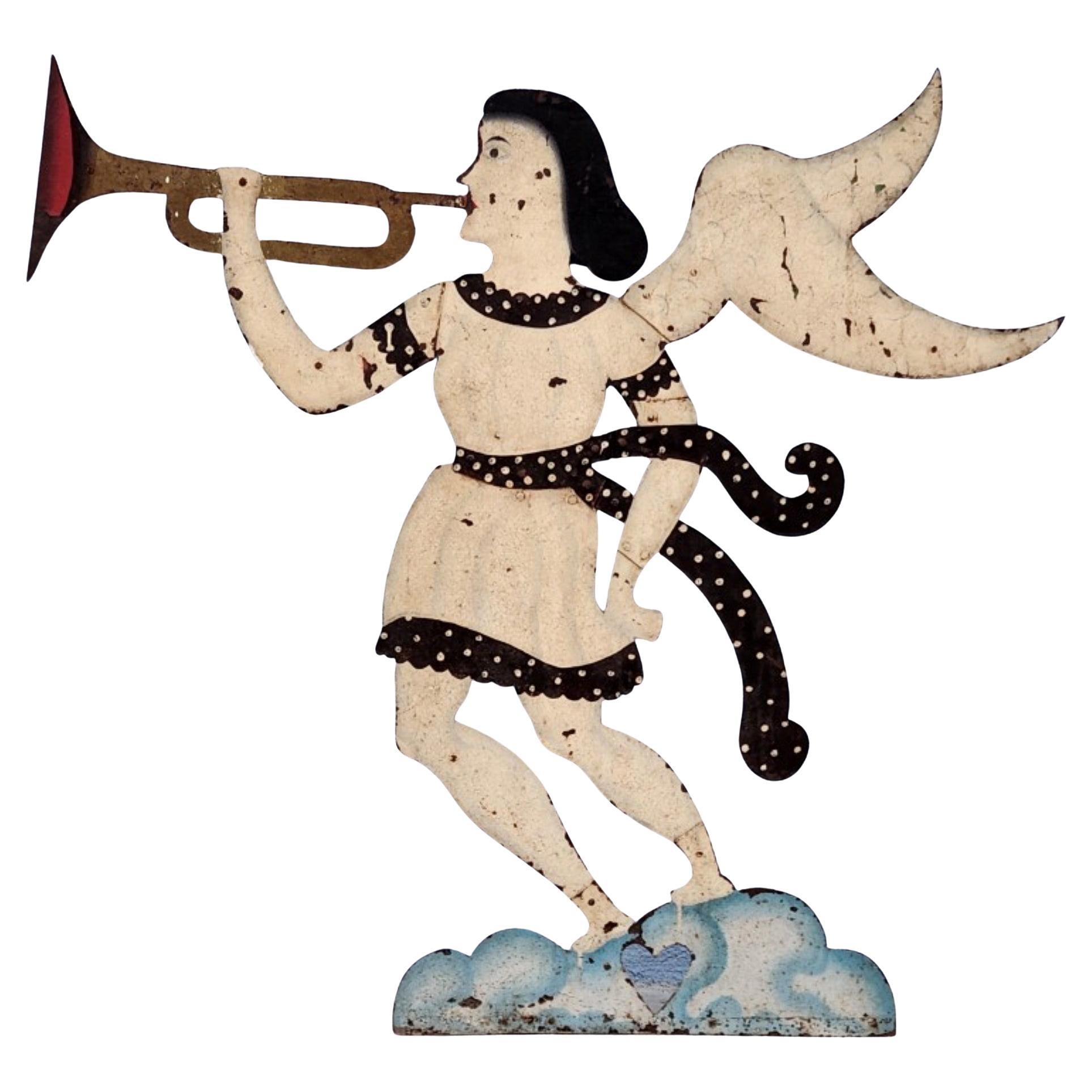 Angel Trumpeter, Original Hand Painted Recovery Weapon England Early 20th C. For Sale
