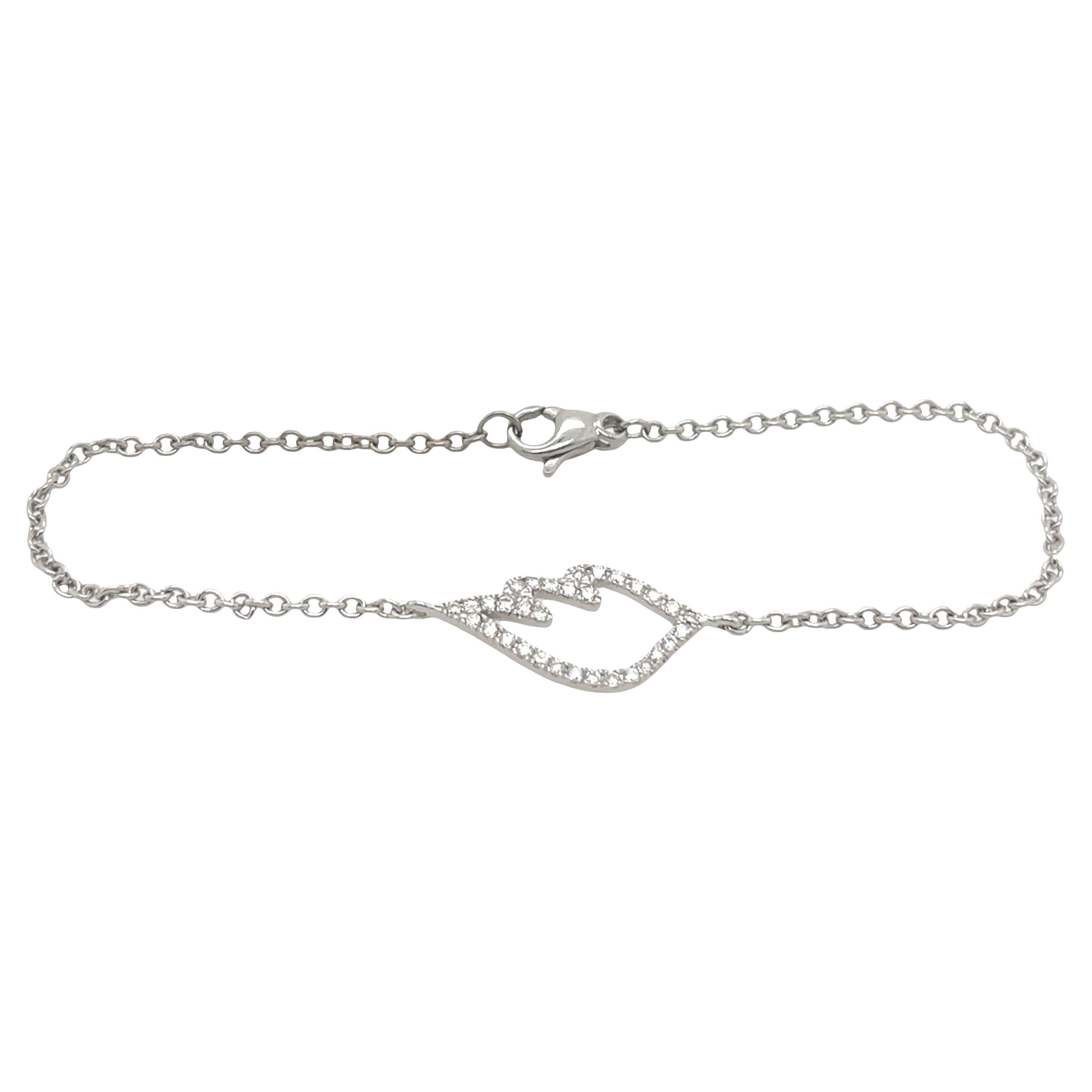 Engelsflügel-Diamantarmband, gefasst in 18 Karat Weißgold im Angebot