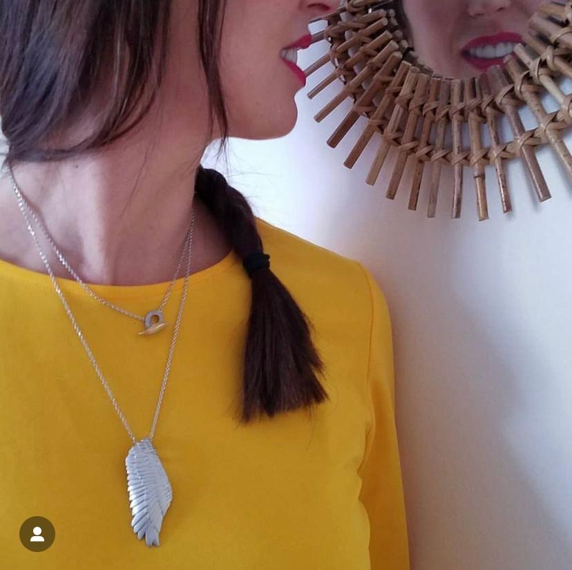 This angelic wing was carved in wax in incredible detail and cast in Sterling silver.
Each and eery feather has been carved on both the front and the back of the wing.
The wing swings from a 20” Sterling silver cable chain.
The perfect good luck