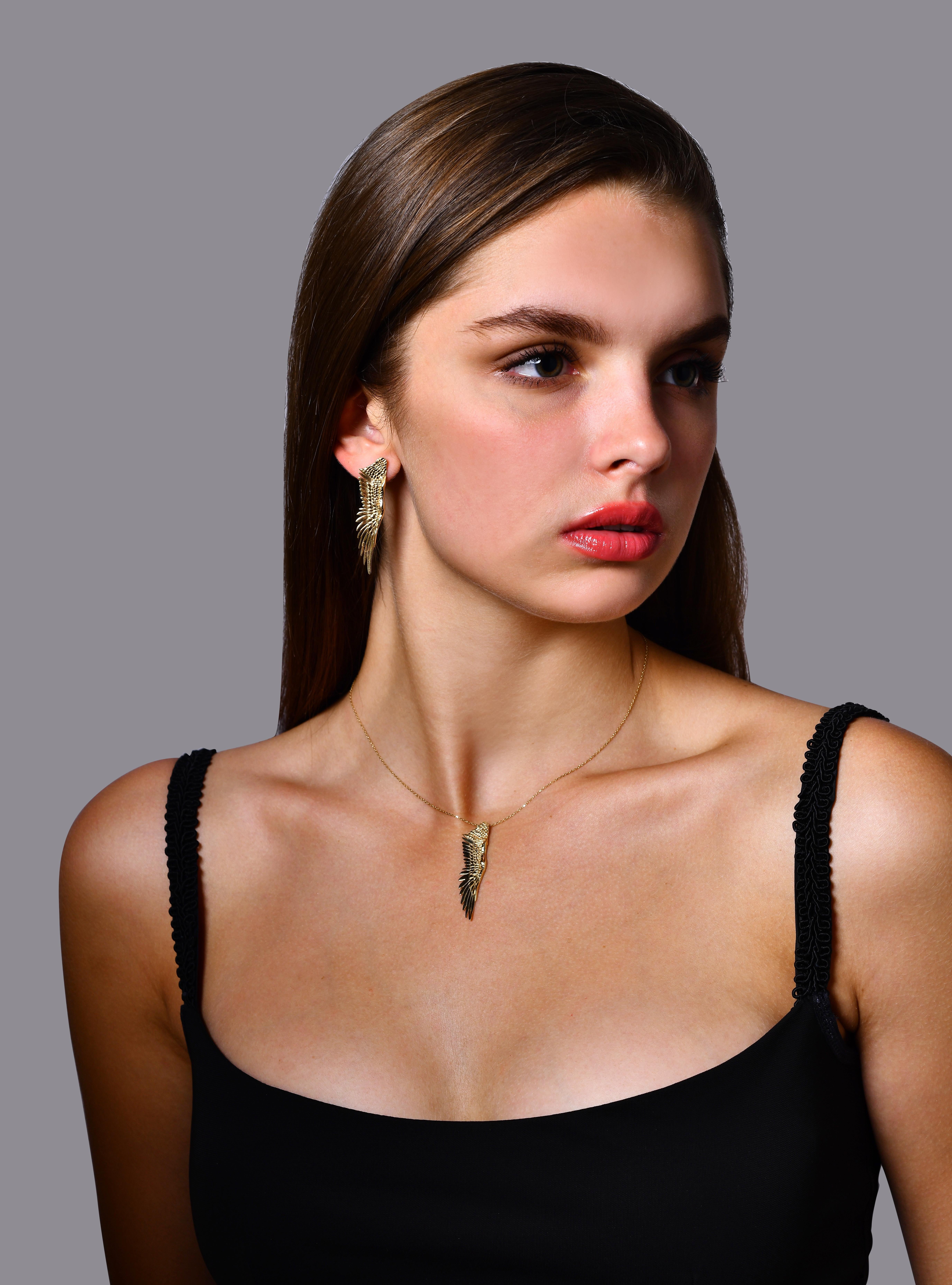 angel wing heart necklace