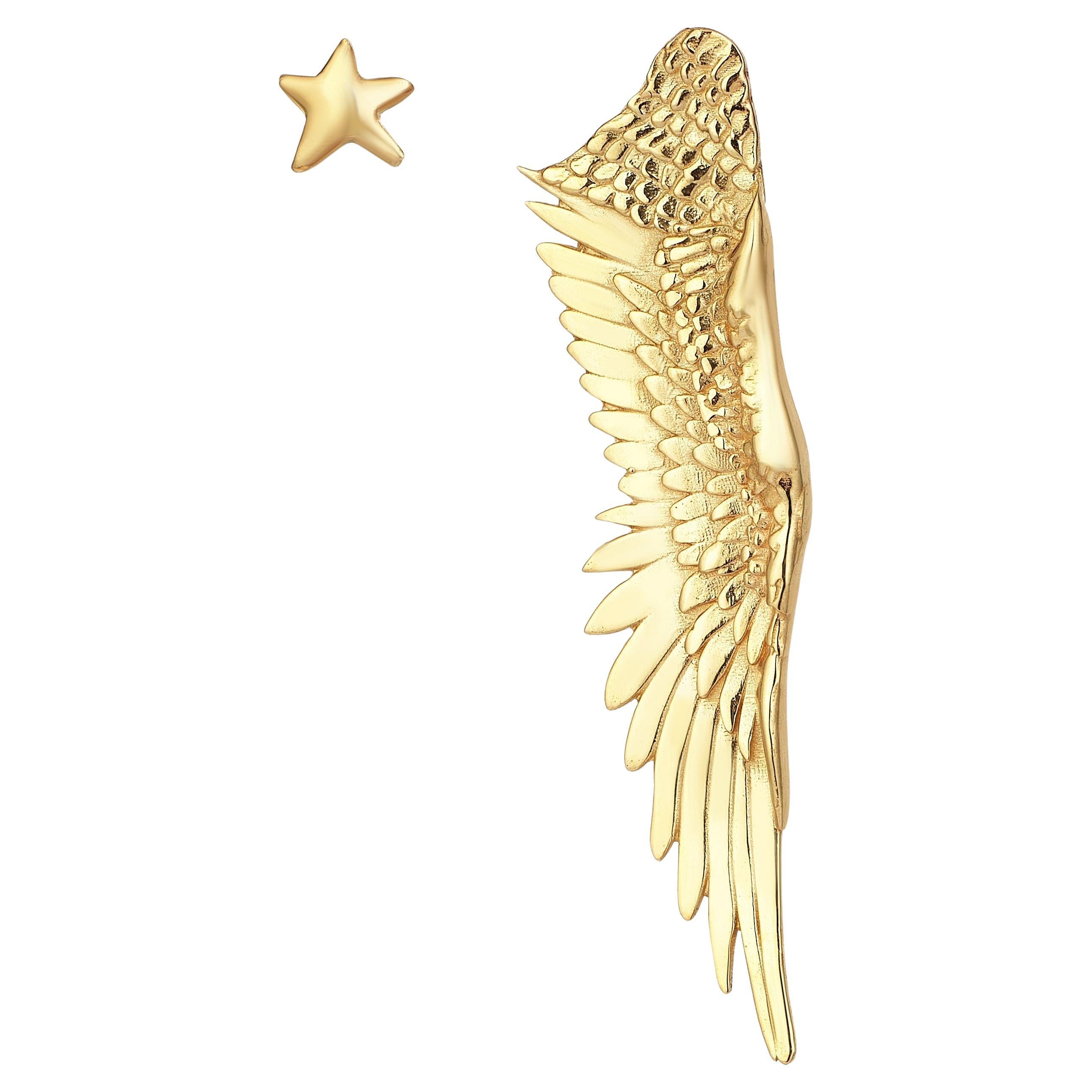 Angel Wing Star Stud Earrings For Sale