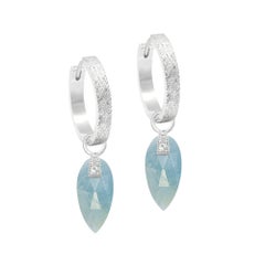 Angel Wings Aquamarine Silver Earring Charms