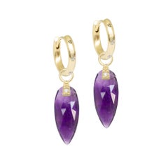 Angel Wings Amethyst Gold 18k Earring Charms