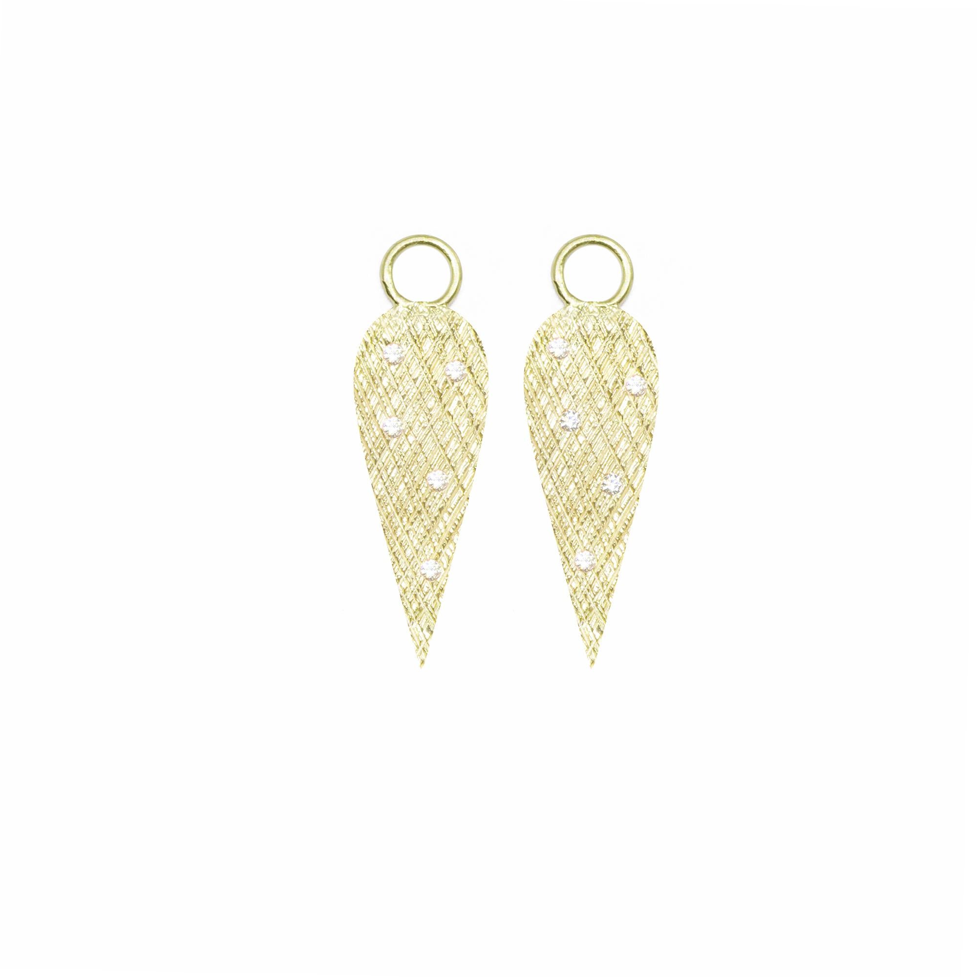 Contemporary Angel Wings Diamond Convertible 18 Karat Gold Earrings