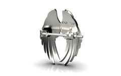 Angel Wings Brooch, 18K White Gold