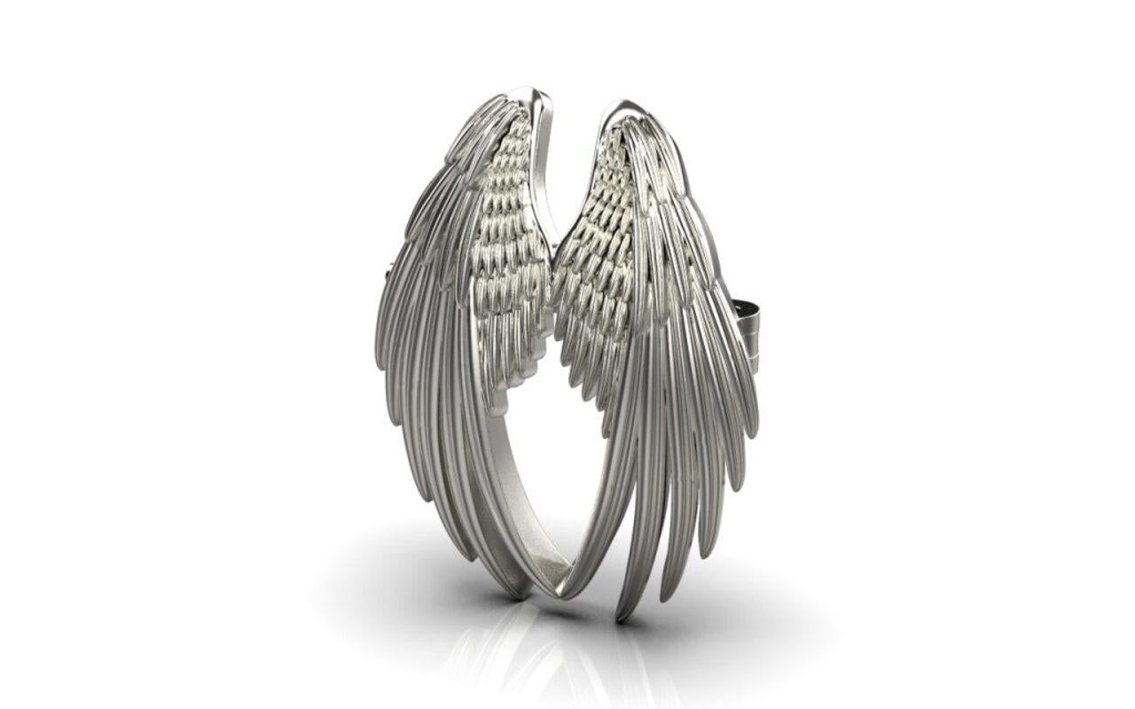 Angel Wings Brooch, 18K White Gold For Sale 1