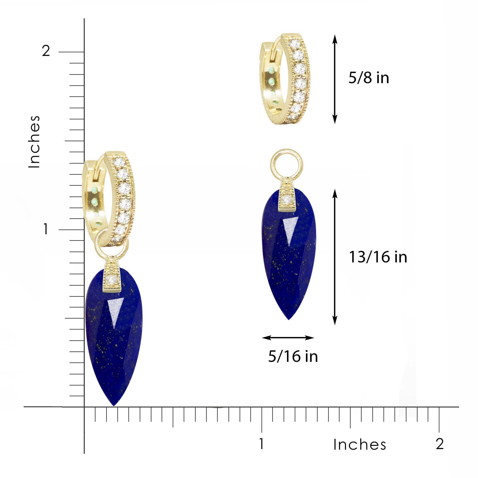 Contemporary Angel Wings Lapis Reversible Convertible 18 Karat Gold Hoop Earrings For Sale
