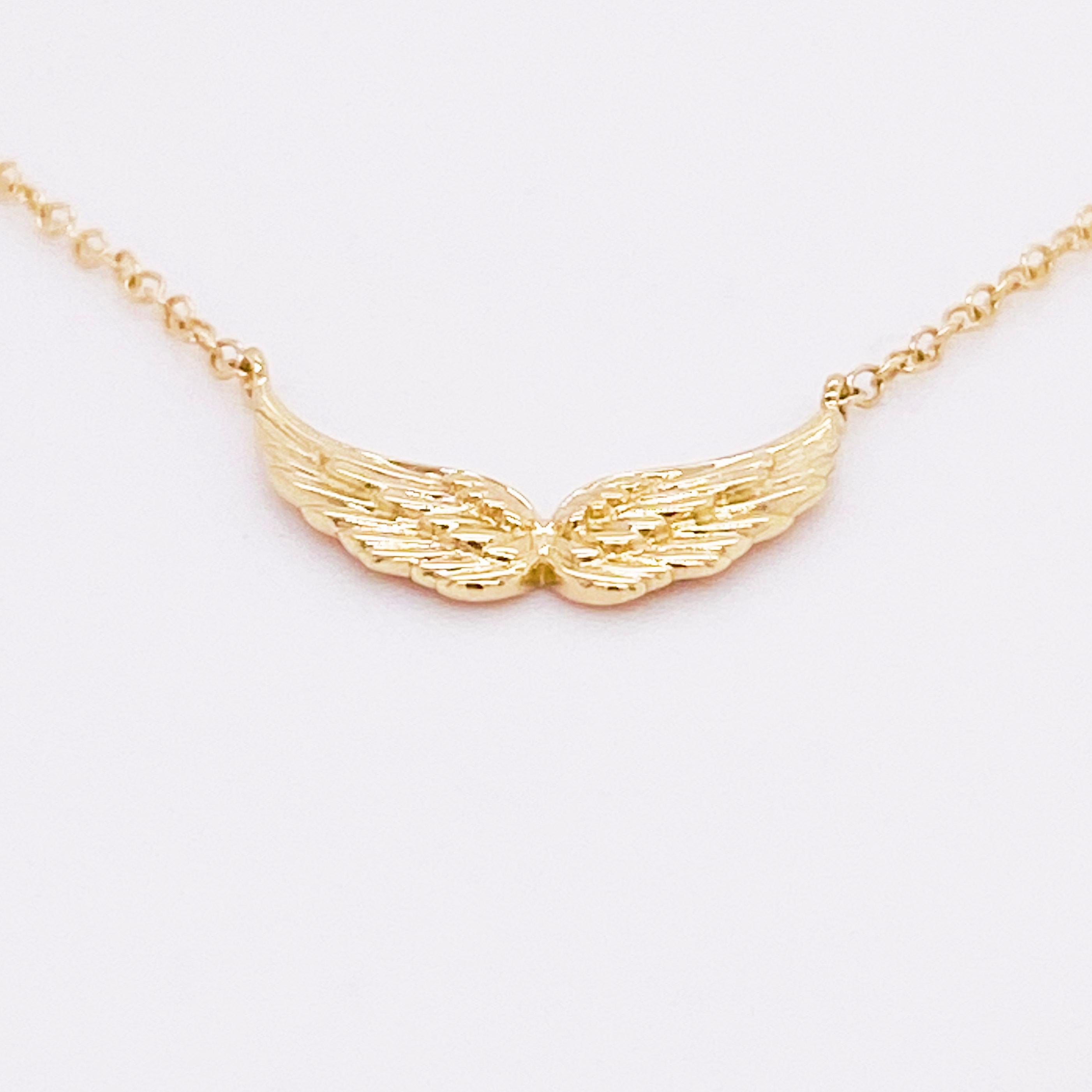 angel wings gold necklace