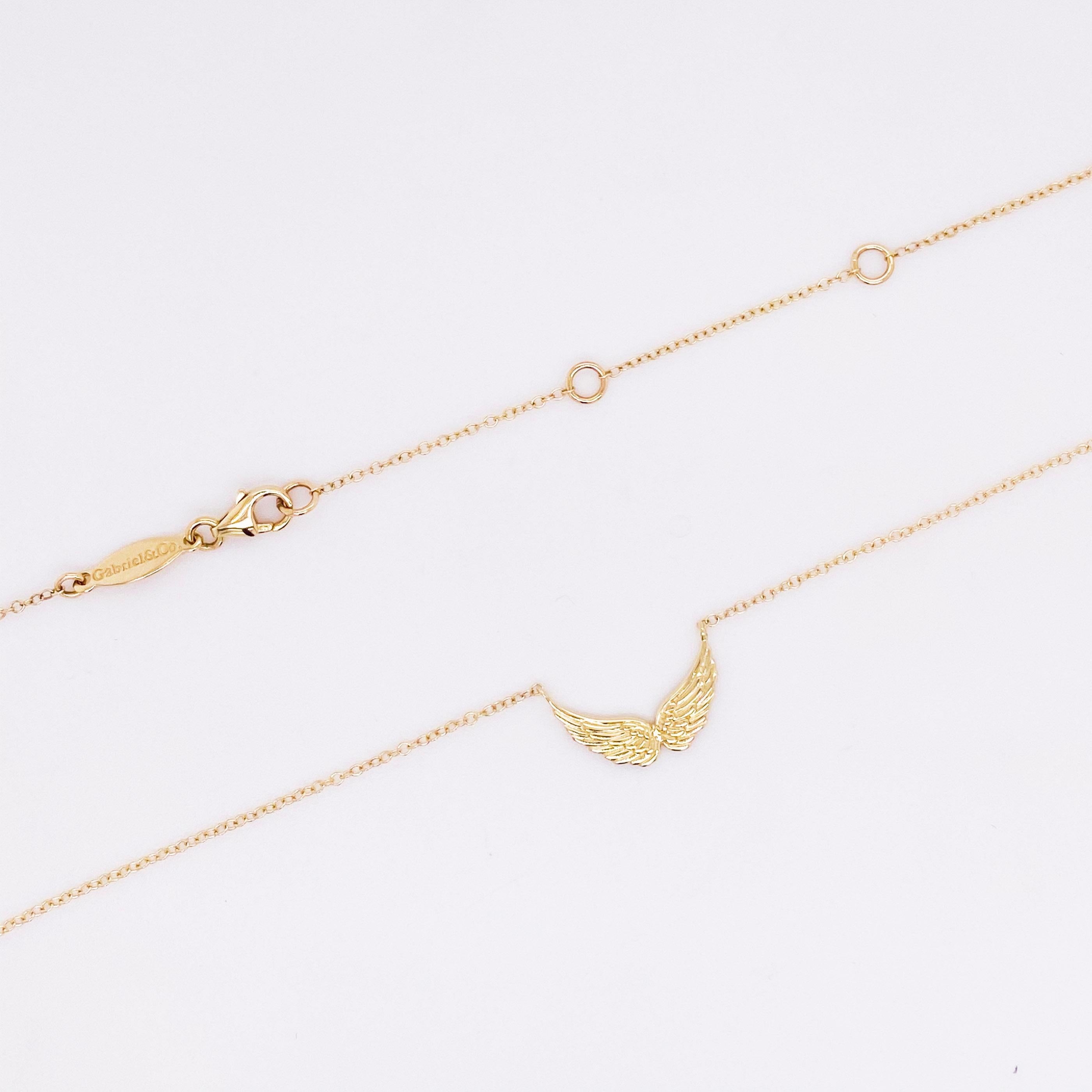 angel wings necklace gold