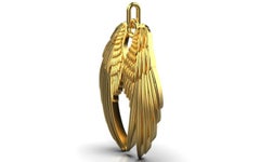 Angel Wings Pendant, 18K Gold