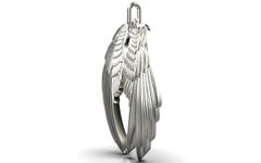 Angel Wings Pendant, 18K White Gold