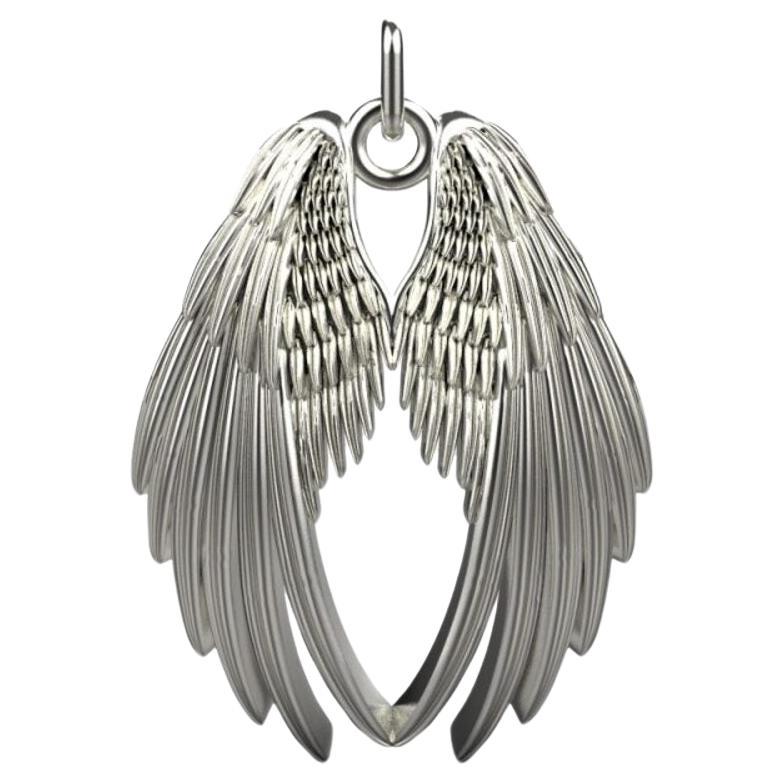 Pendentif ailes d'ange, or blanc 18 carats