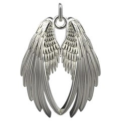 Angel Wings Pendant, 18K White Gold