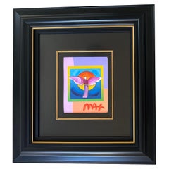 « Angel with Sun on Blends », technique mixte unique en acrylique de Peter Max