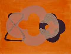 Warm Shade, bright orange abstract print on paper