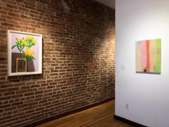 Edwin's Flowers, vaso di fiori gialli, natura morta in pastello morbido su carta