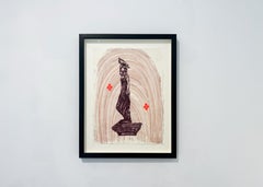 Palais du Luxembourg, figural, pink, neon, purple, pattern, brushstrokes, bird