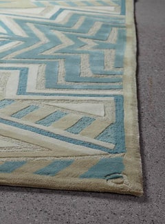 Angela Adams Galactic, Blue and Grey Rug, Geometric, Wool, Handcrafted, Modern
