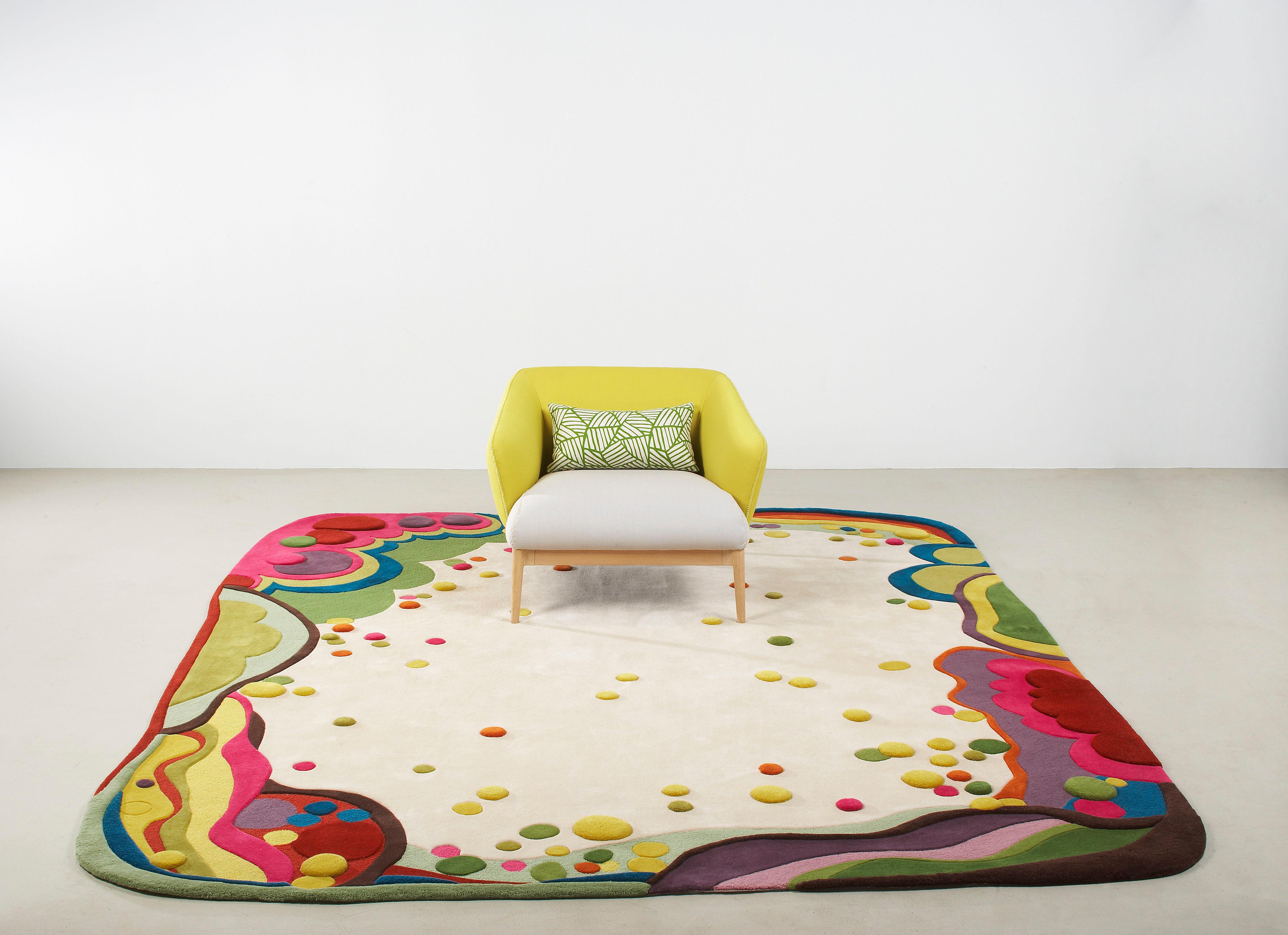 Angela Adams Garden Rug 8 Round Colorful Natural Edge Angela Adams Garden Rug 8 Round Colorful Natural Edge Handcrafted Modern For At 1stdibs
