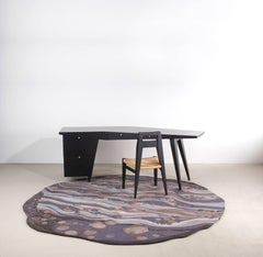 Angela Adams Harbor, Purple and Blue Rug, Round, 100% Wool, Modern, Coastal