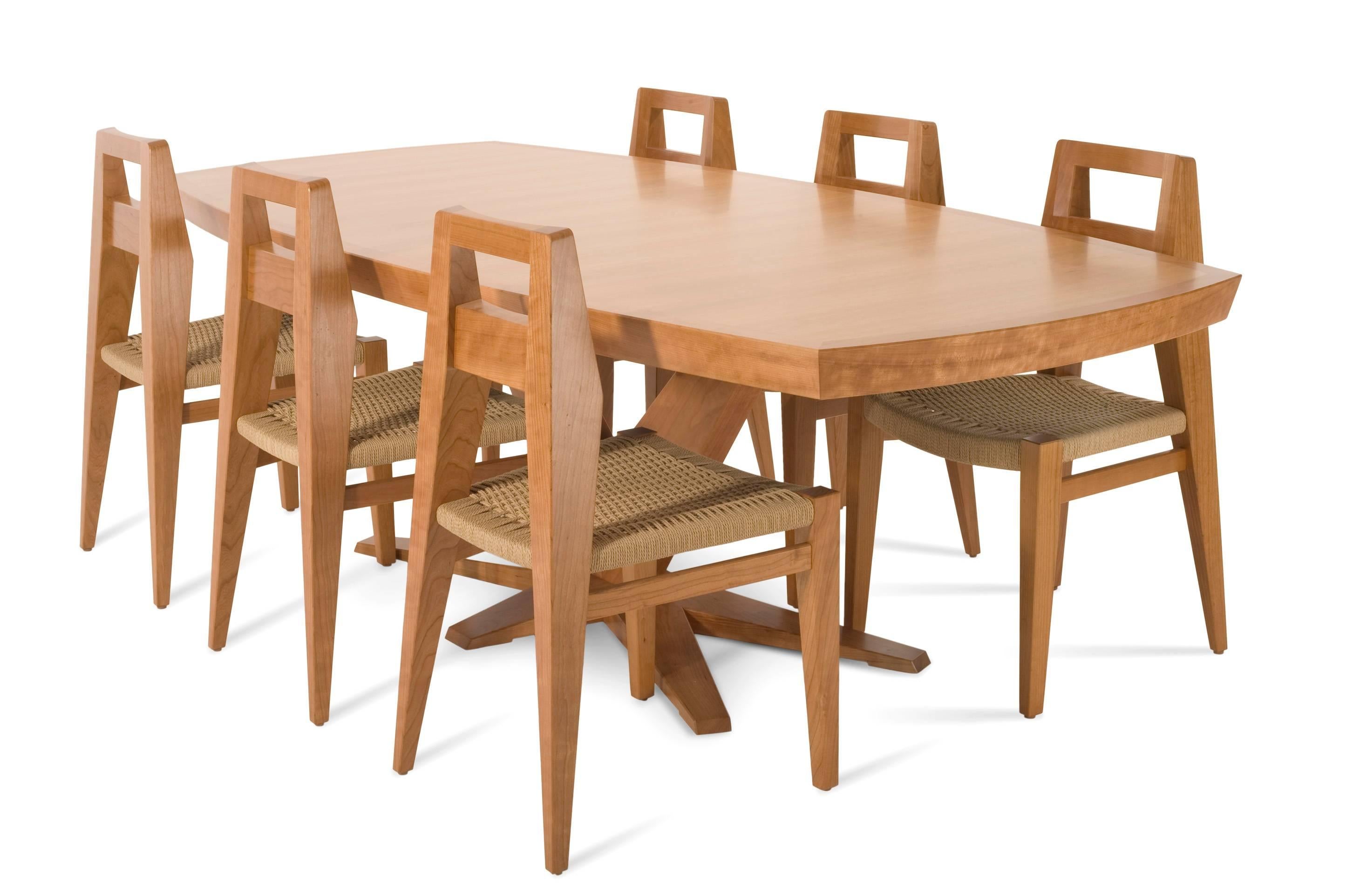 American Angela Adams Haven Dining Table, Cherry, Seats Six-Eight, Handcrafted, Modern For Sale