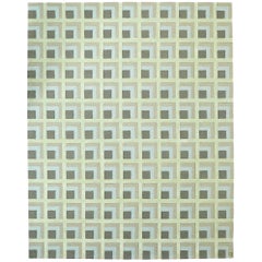 Angela Adams June, Grey Area Rug, 100% New Zealand Wool, Handcrafted, Modern