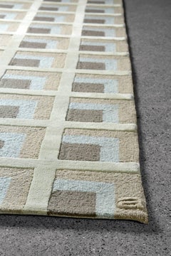 Angela Adams June, Grey Area Rug, 100% New Zealand Wool, Handcrafted, Modern