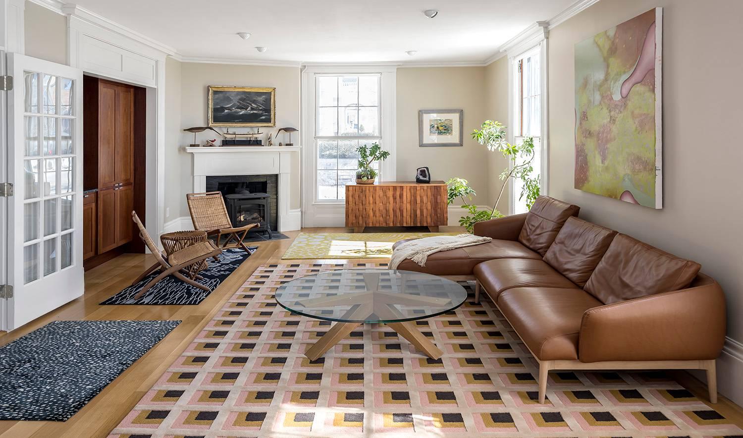 The June / Rosebud area rug by Angela Adams features simple geometric shapes and fine, meticulous craftsmanship. This design is a nostalgic nod to traditional pattern with a modern twist. Inspired by and named after a dear old friend of Angela’s,