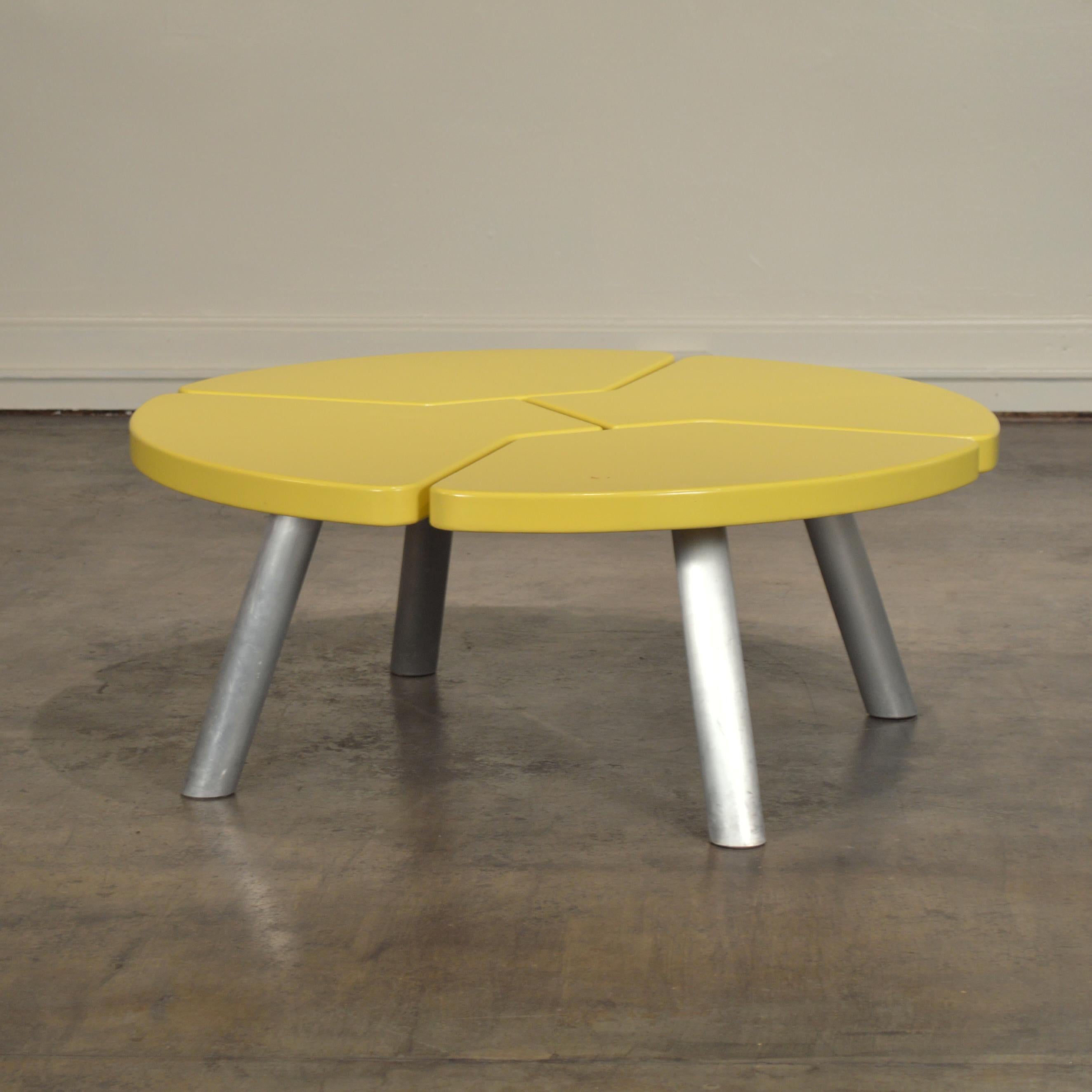 Painted Angela Adams Mod Pod Coffee Table in Chartreuse For Sale