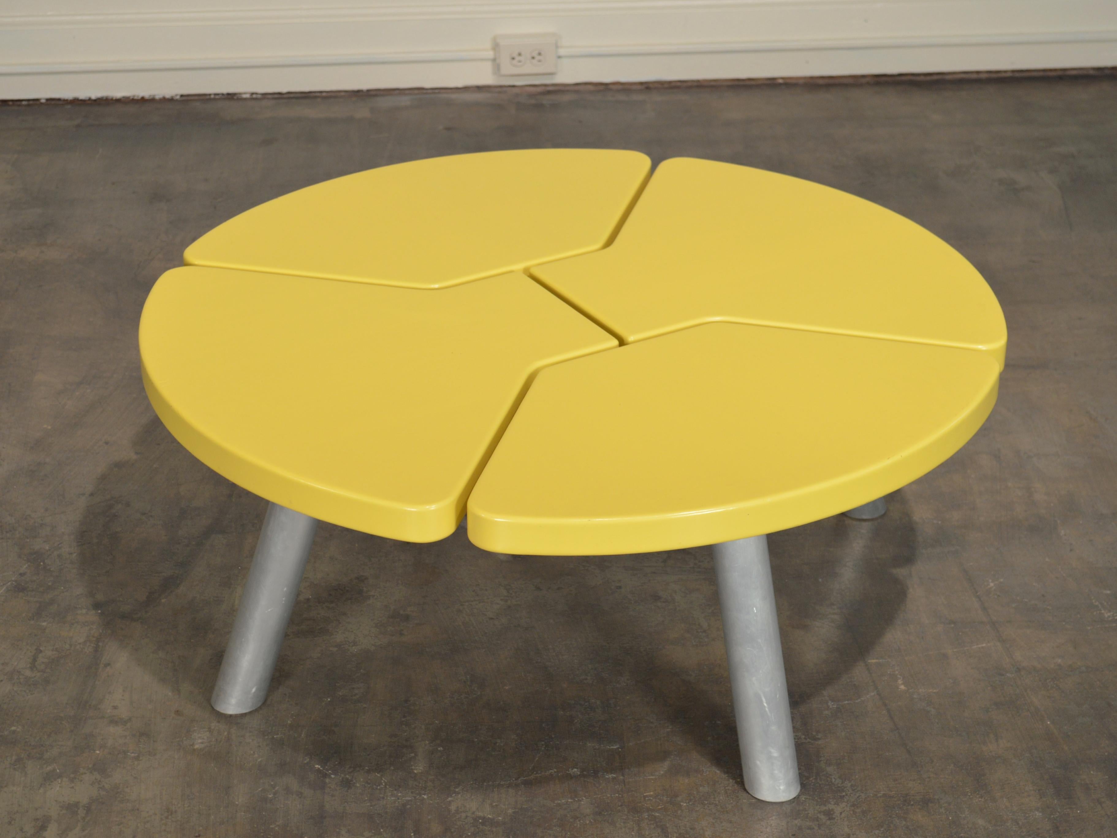 Angela Adams Mod Pod Coffee Table in Chartreuse In Good Condition For Sale In Portland, ME