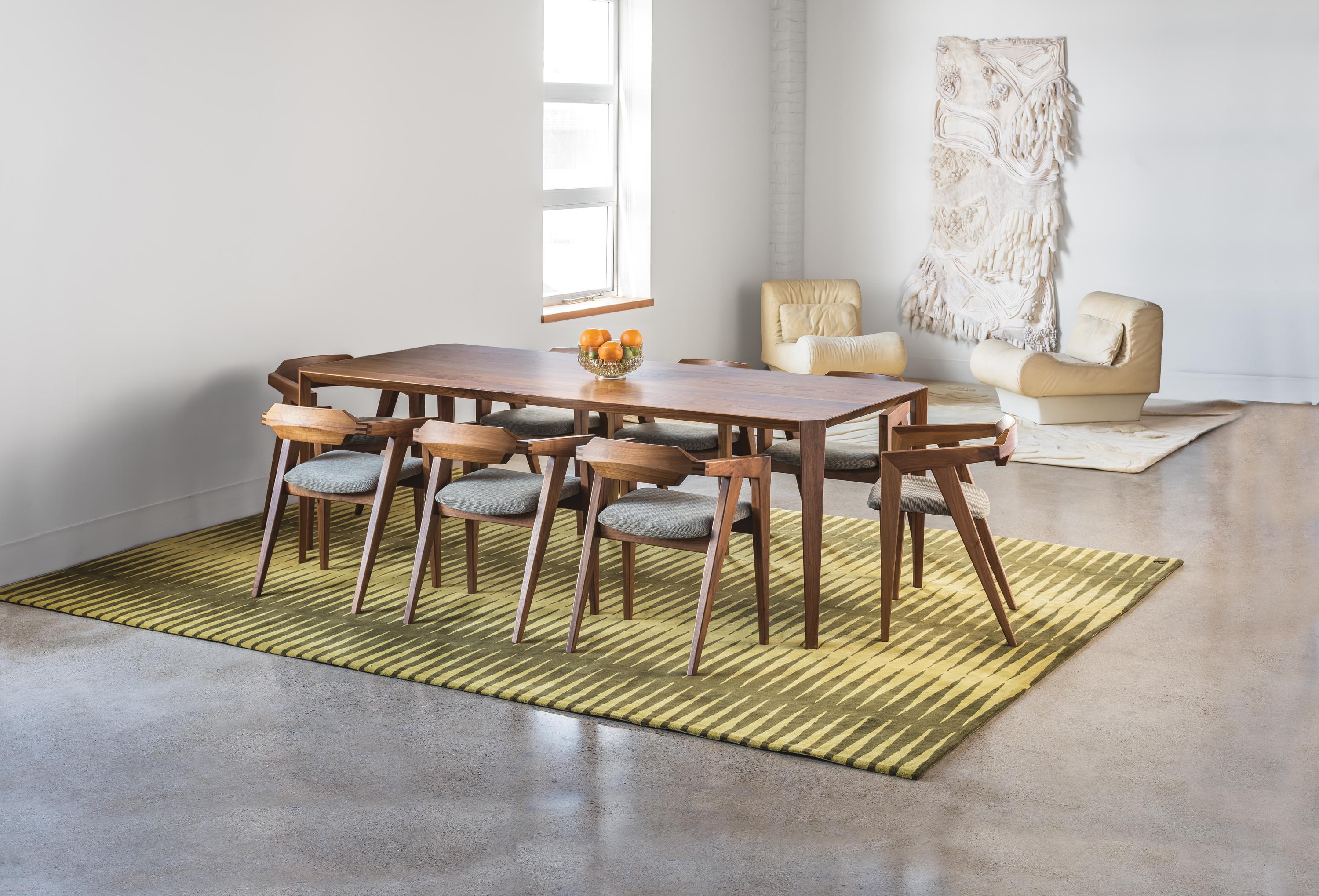 American Angela Adams Origami Dining Table in Cherry, Seats Six, Handcrafted, Modern For Sale