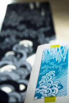 Angela Adams Sea Cave, Black Rug, 100% New Zealand Wool, Hand-Knotted, Modern