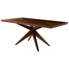 Angela Adams Single Bonfire Dining Table, Walnut, Handcrafted, Modern