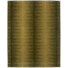 Angela Adams Spock, Olive Green Rug, Geometric, 100% Wool, Handcrafted, Modern