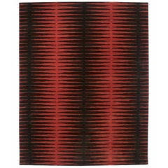 Angela Adams Spock, Red Area Rug, Geometric, 100% Wool, Handcrafted, Modern