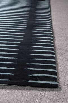 Angela Adams Spock, Black & Grey Rug, Geometric, 100% Wool, Handcrafted, Modern