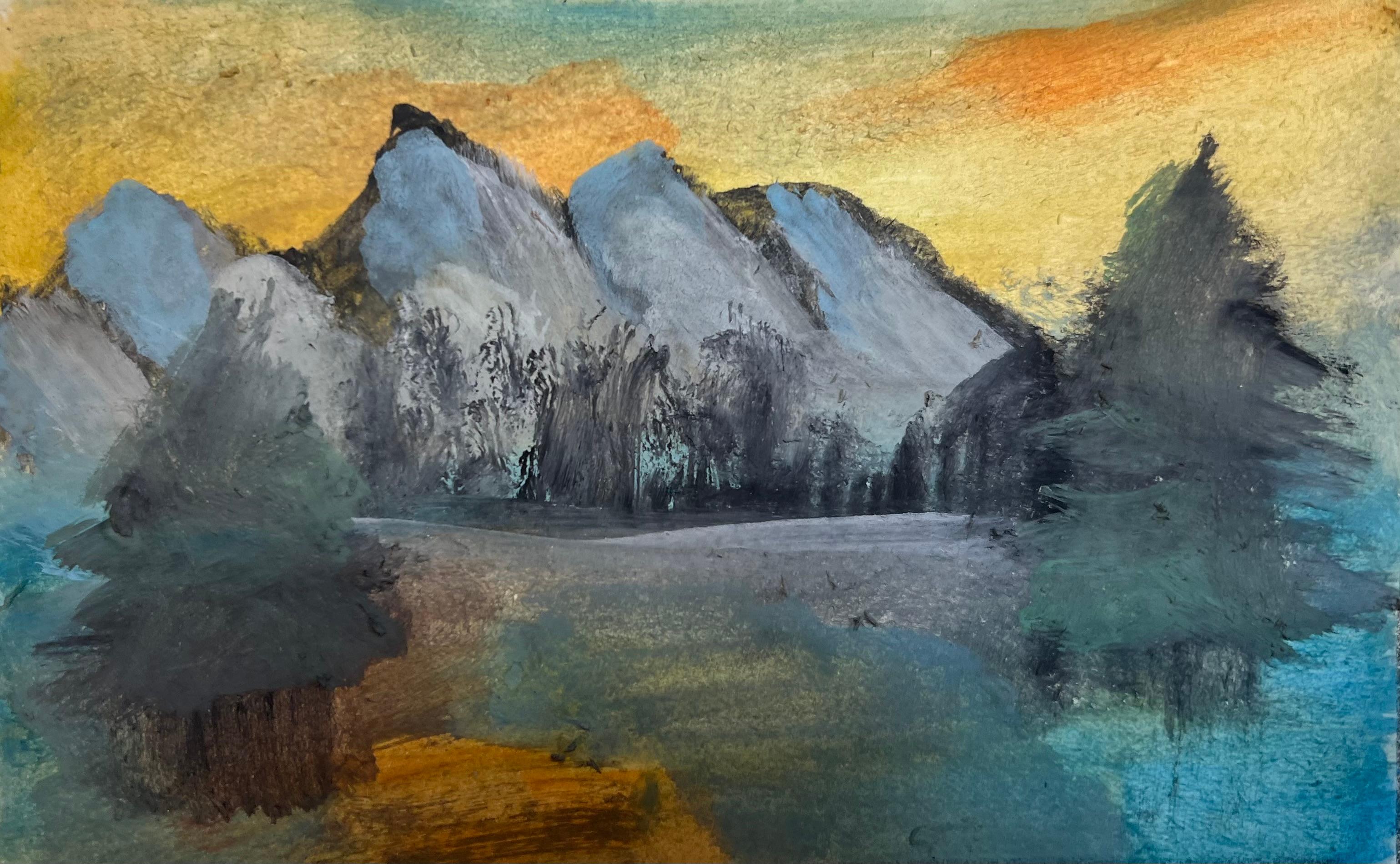 Peinture de paysage abstrait de 24" x 30" pouces par Angela Afifi

Non encadré. Livré roulé en tube