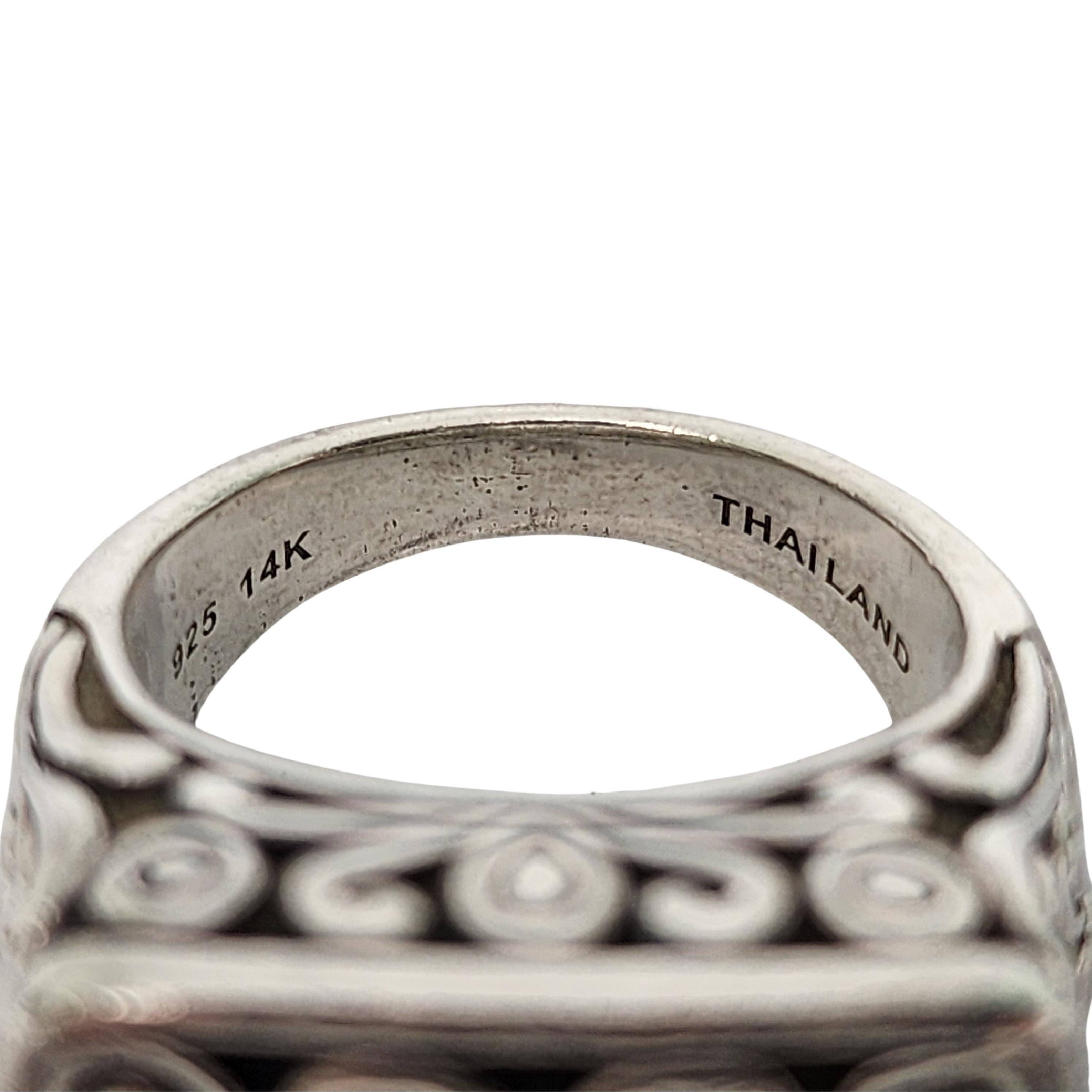 Angela  by JH Sterling Silver 14K Gold Accent Balinese Ring Size 6 #16691 1