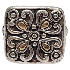 Angela  von JH Sterling Silber 14K Gold Akzent Balinese Ring Größe 6 #16691