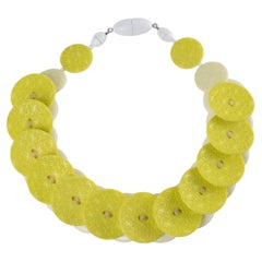 Angela Caputi Banana and Citrus Textured Resin Necklace