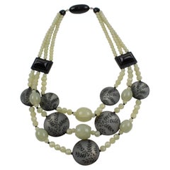 Angela Caputi Bi-Color Resin Choker Necklace