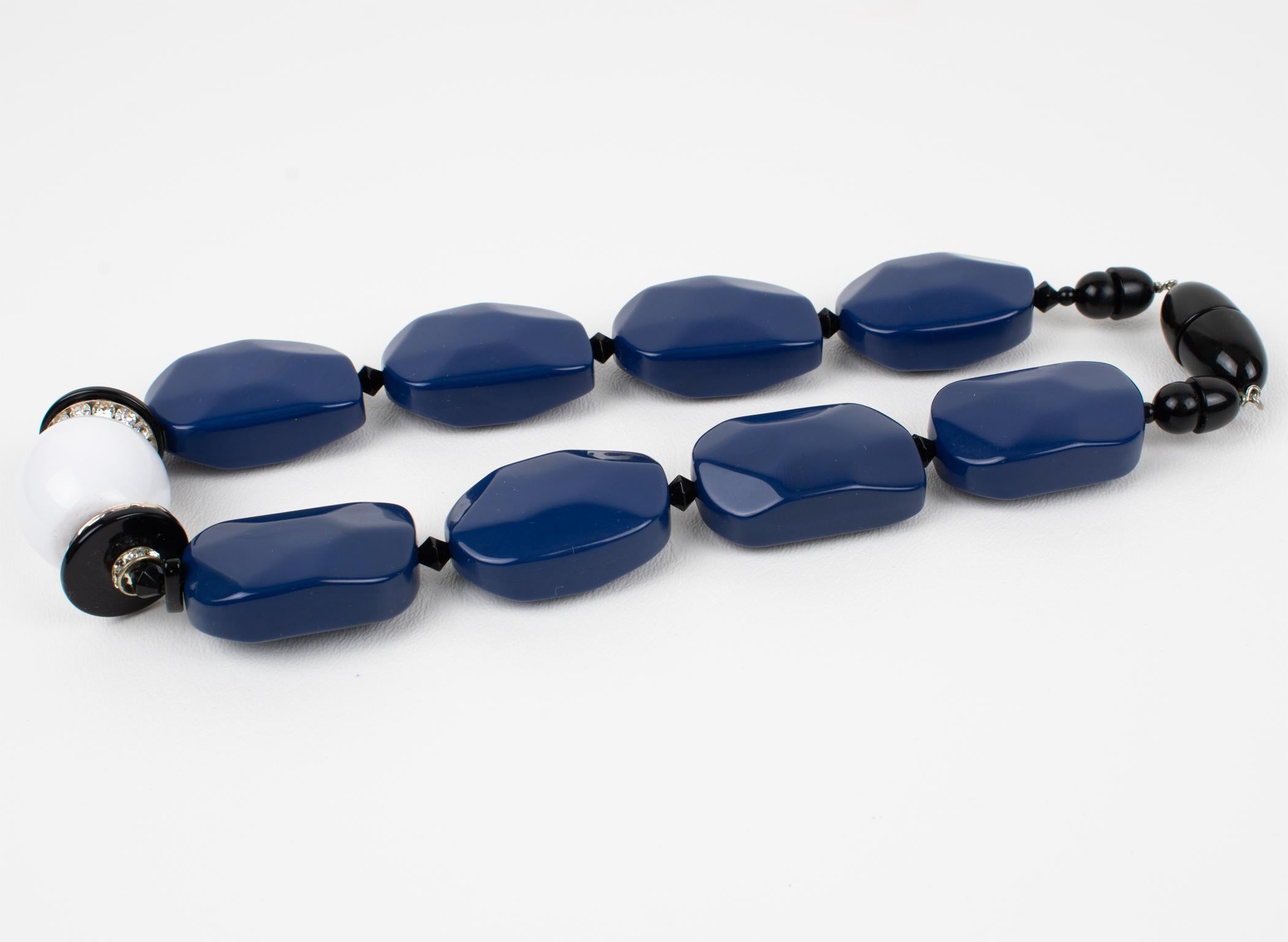 Modern Angela Caputi Blue and White Necklace For Sale