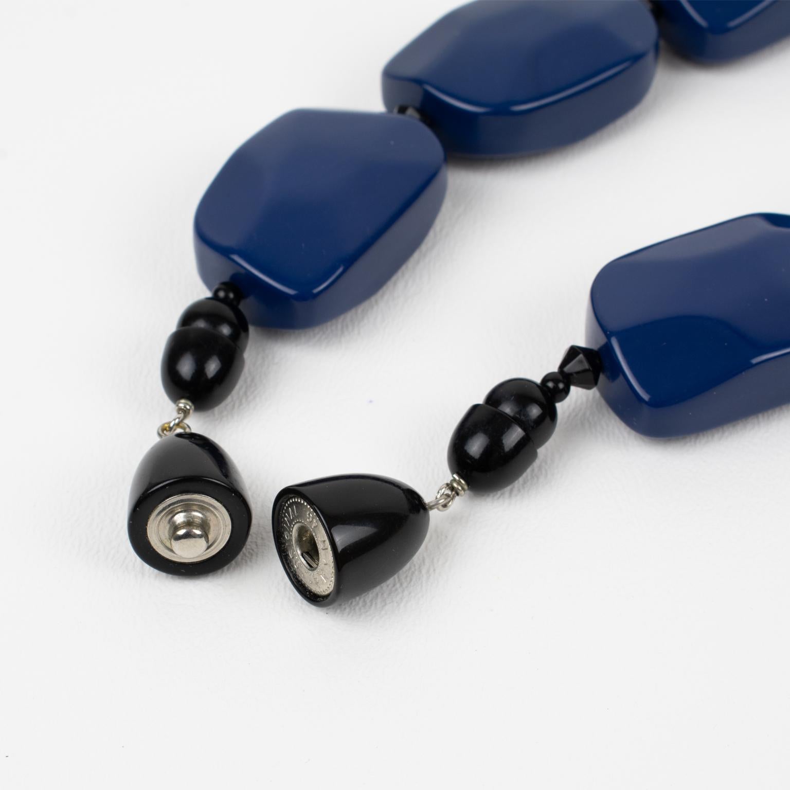 Women's or Men's Angela Caputi Blue and White Necklace For Sale