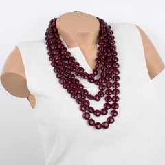Angela Caputi Bordeaux Multi-Row Resin Necklace