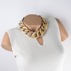 Angela Caputi Choker Necklace Banana-Choco and Black Resin Chain
