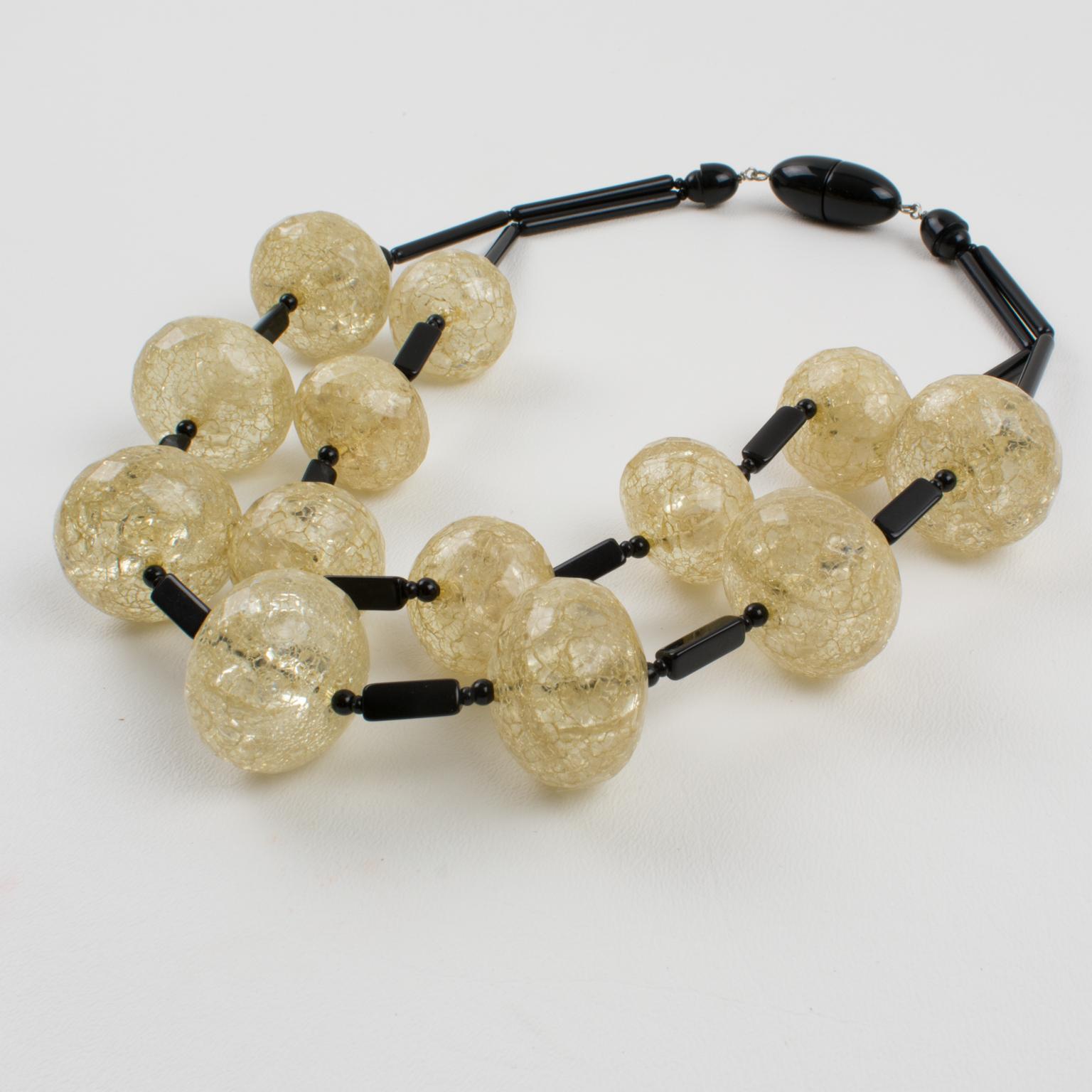 Angela Caputi Choker Necklace Champagne Fractal Resin Beads In Excellent Condition In Atlanta, GA