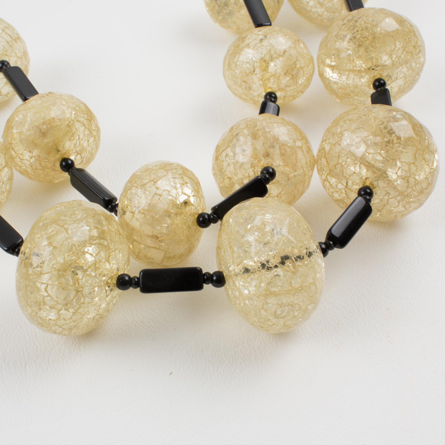 Women's or Men's Angela Caputi Choker Necklace Champagne Fractal Resin Beads
